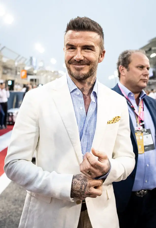 David Beckham blazer claro