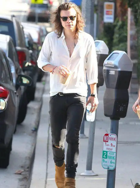 Harry styles camisa branca