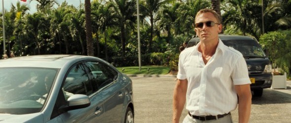James-Bond-Casual-Daniel-Craig-camisa-de-manga-curta