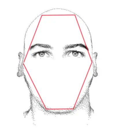 Rosto-masculino-hexagonal-com-base-reta-hexágono